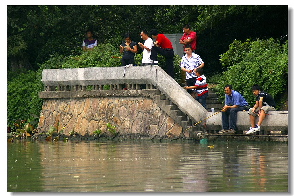 濠河垂钓族 摄影 静海愚公