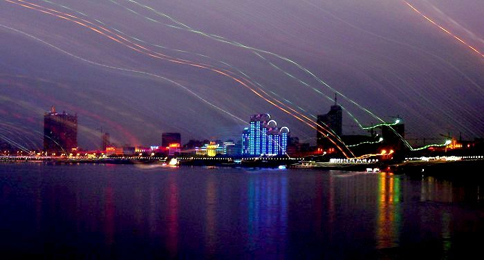 松花江畔夜景 摄影 柳花