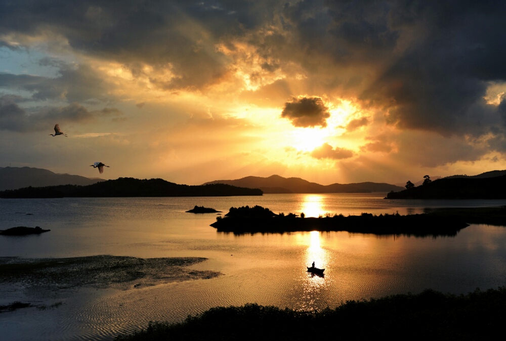 夕色四明湖 摄影 紫竹常绿