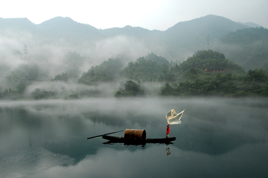 烟雨小东江 摄影 山水迷