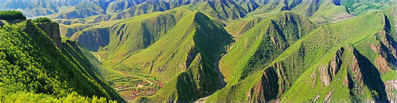 《大青山览胜》九龙湾中有人家 摄影 峡谷