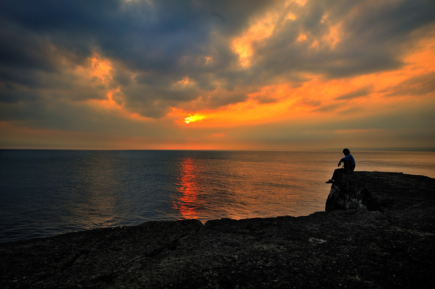 夕阳 大海和我 摄影 沧海之宝