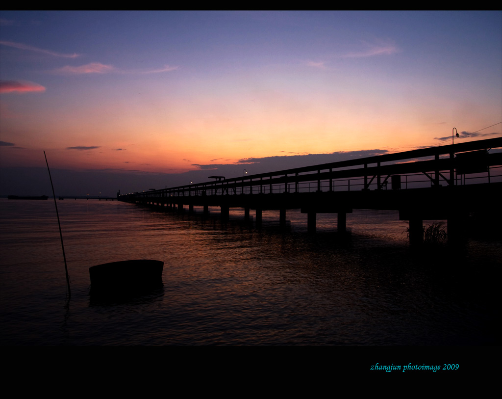 江滨夕照 摄影 画色无忌