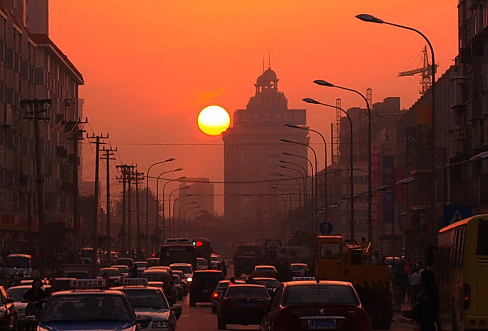 都市夕阳 摄影 泉城古月