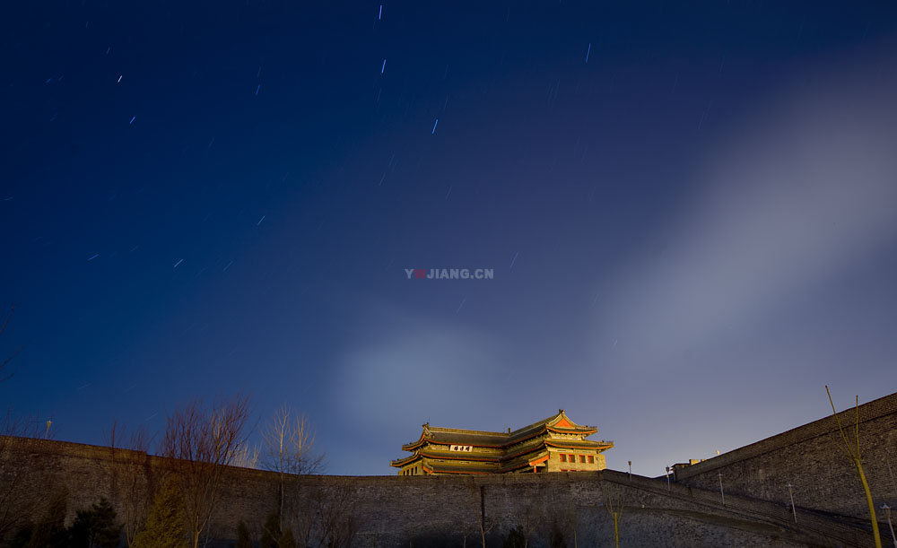 夜幕下的靖边楼 摄影 文江