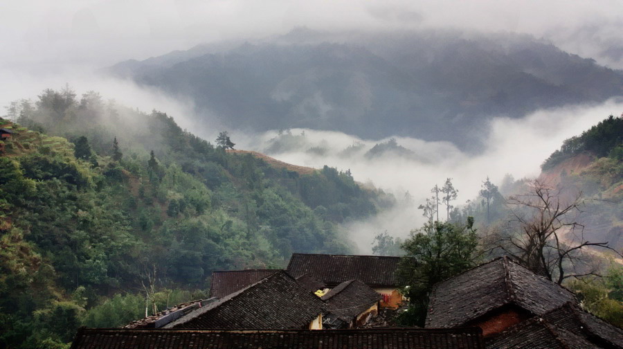 雾漫山村 摄影 水泡眼