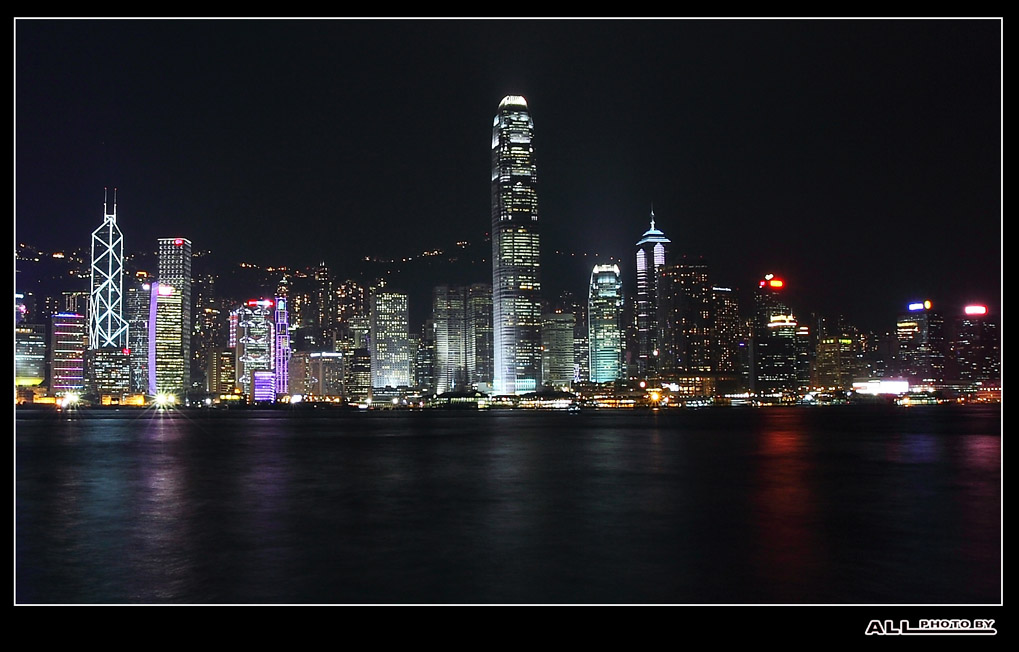 维多利亚港隔海远眺（夜景） 摄影 奥尔