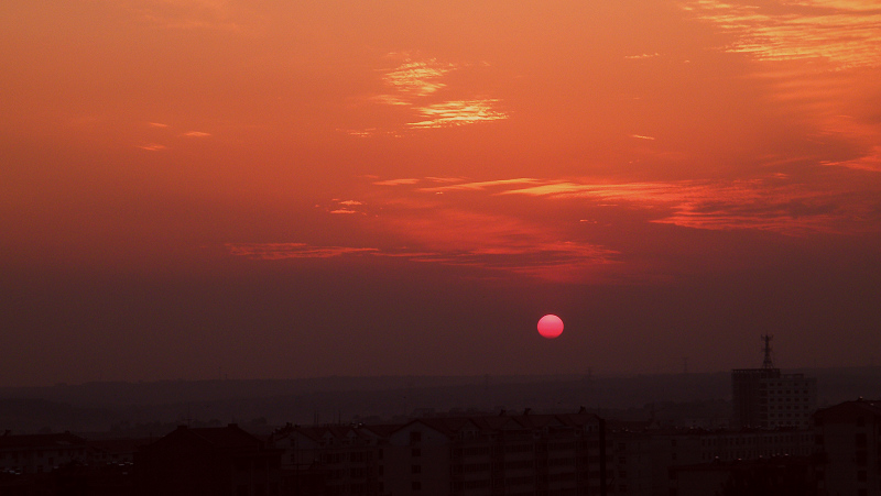 夕阳 摄影 阳光虹