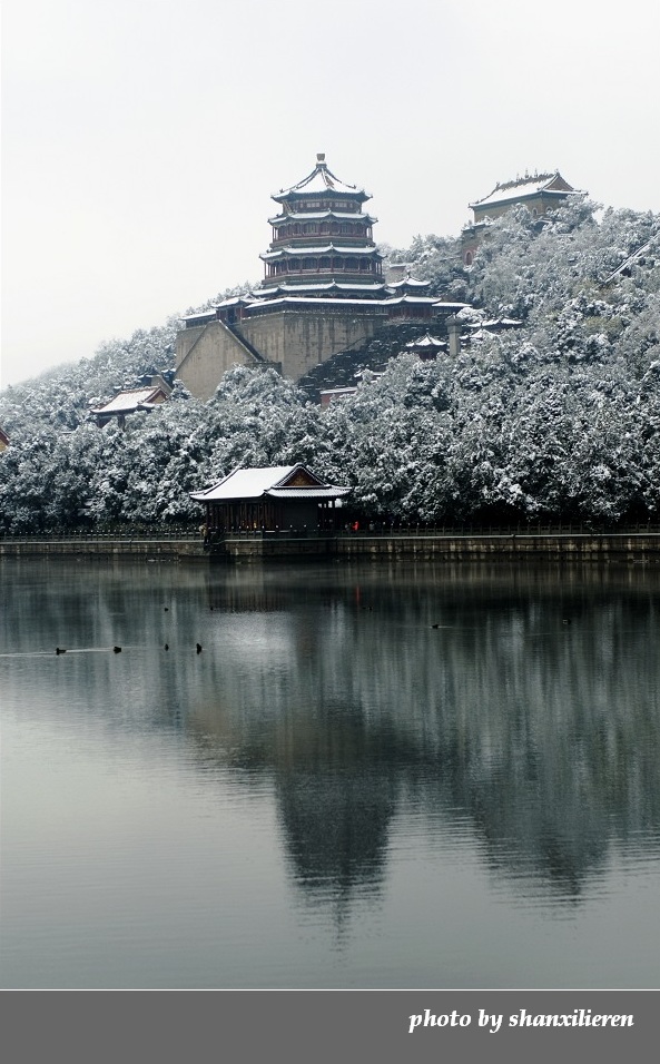 难得的雪天倒影 摄影 陕西猎人