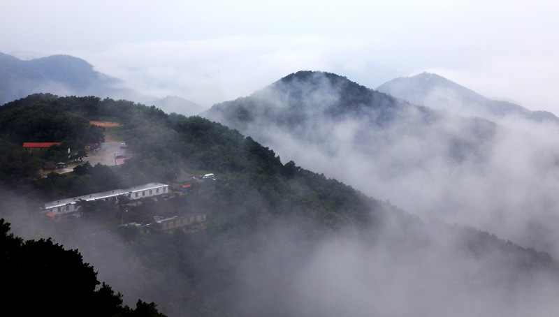 雨雾中观沂山 摄影 风中玫瑰花