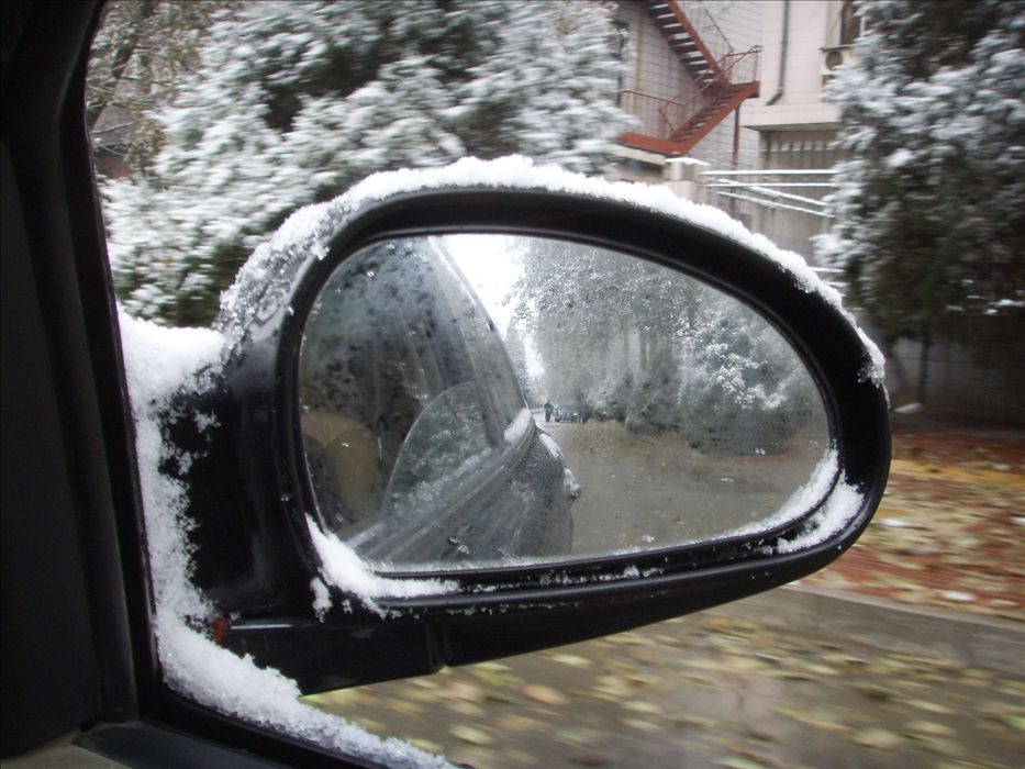 又见冬雪染落叶 摄影 稻米酒