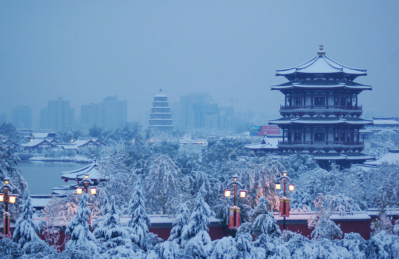 雁塔晨雪 摄影 长安道君