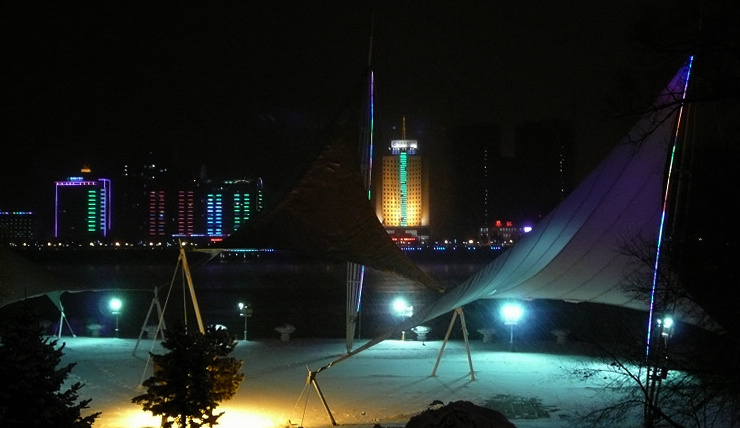 吉林市松花江风帆广场——风雪夜景 摄影 雪色年华