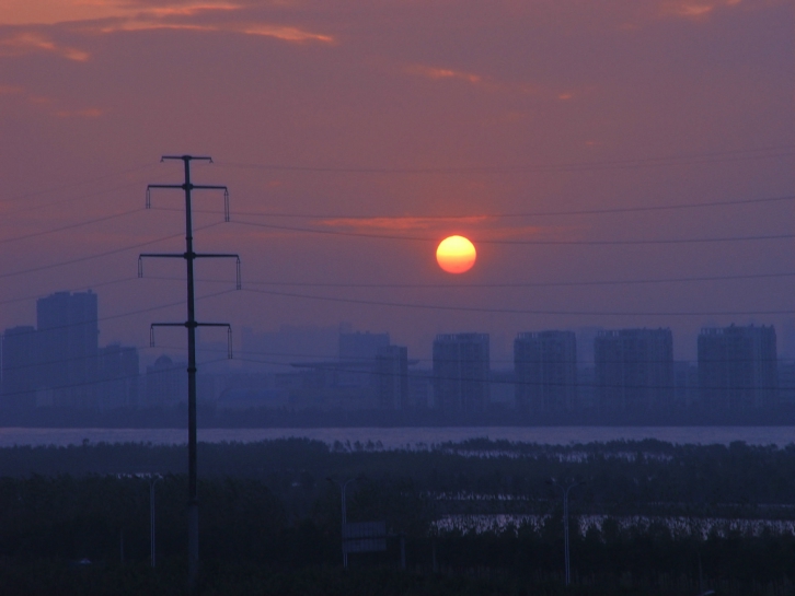 南昌湿地公园夕照 摄影 何依玉