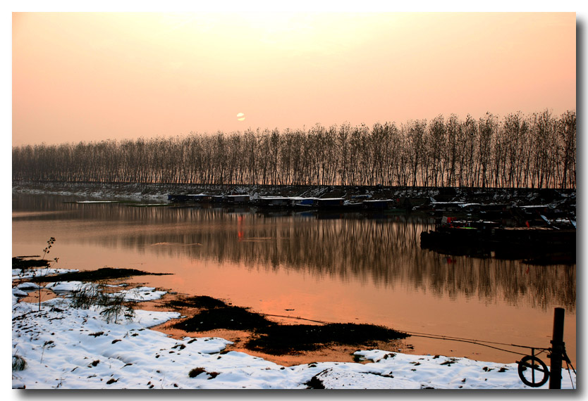 夕照初雪 摄影 快乐夕阳