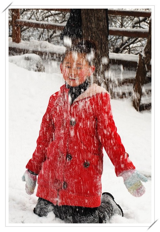 嬉雪 摄影 雪中飞