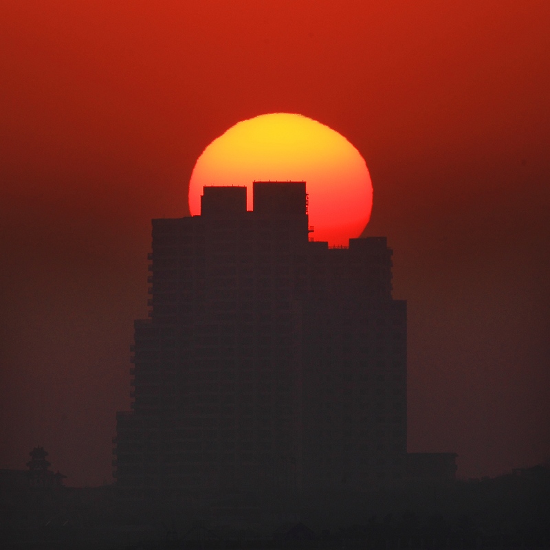 太阳与建筑 摄影 海平面AAA