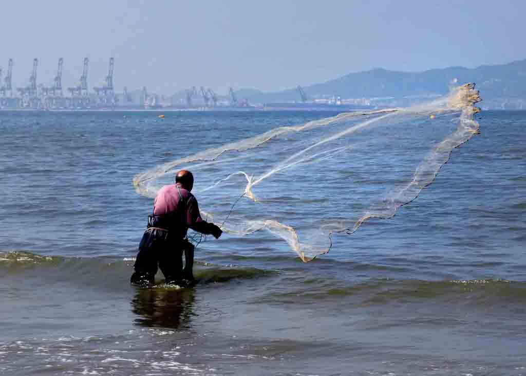 滨海捕捞 摄影 晩秋