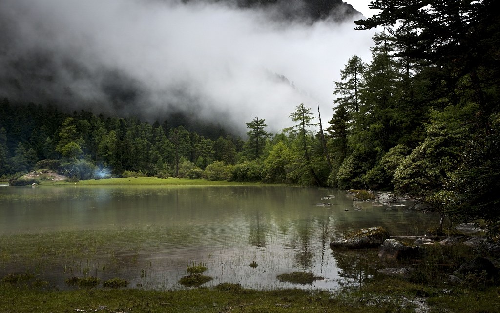 湖边晨雾 摄影 葛达山