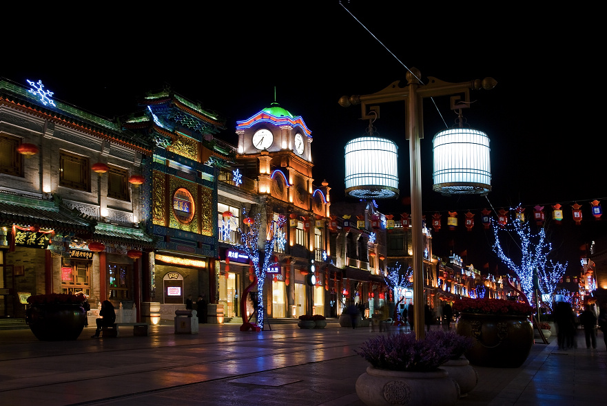 前门大街夜景 摄影 相逢是歌