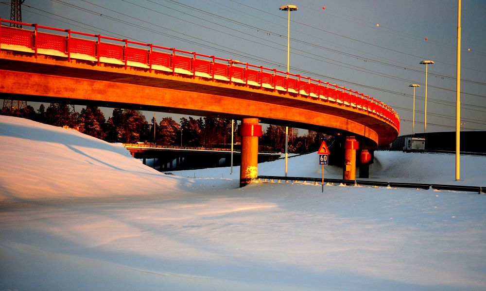 瑞雪纷飞北欧行14：（芬兰路边，请点大图） 摄影 色谷饥仙