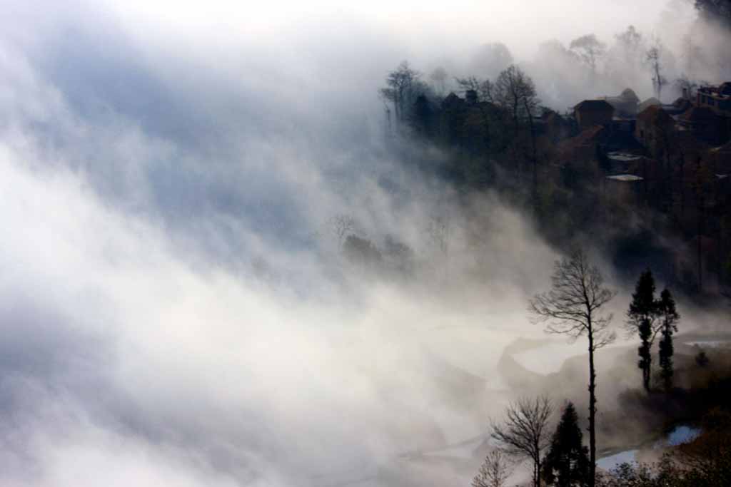 晨雾下的小山村 摄影 江南秋客