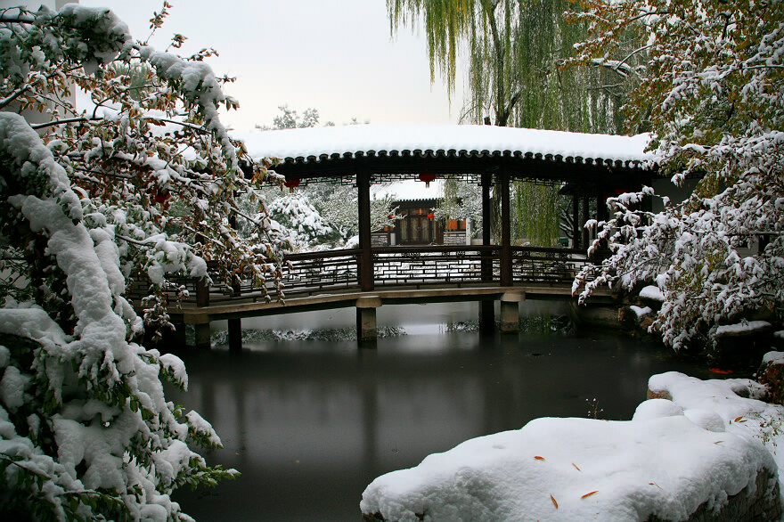 雪润古园 摄影 园林古建