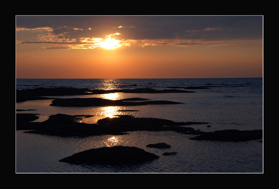 夕阳映海 摄影 九安