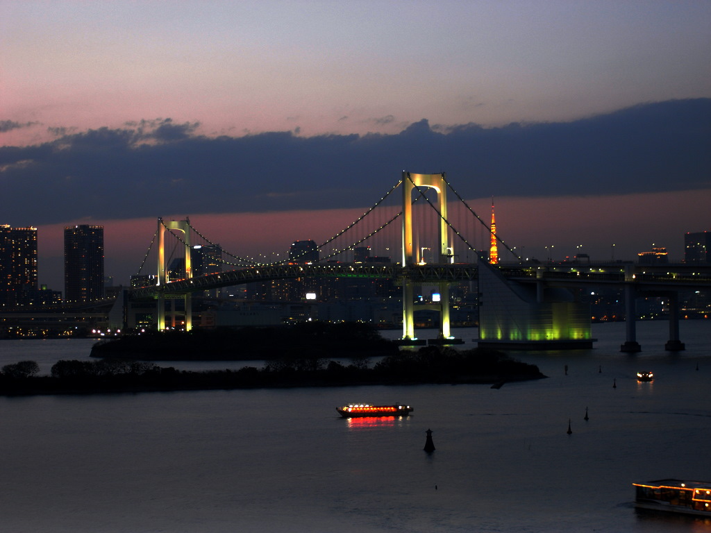 东京湾夜景 摄影 集束光