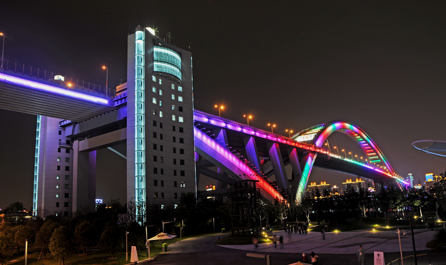 卢浦大桥夜景 摄影 老牛啦