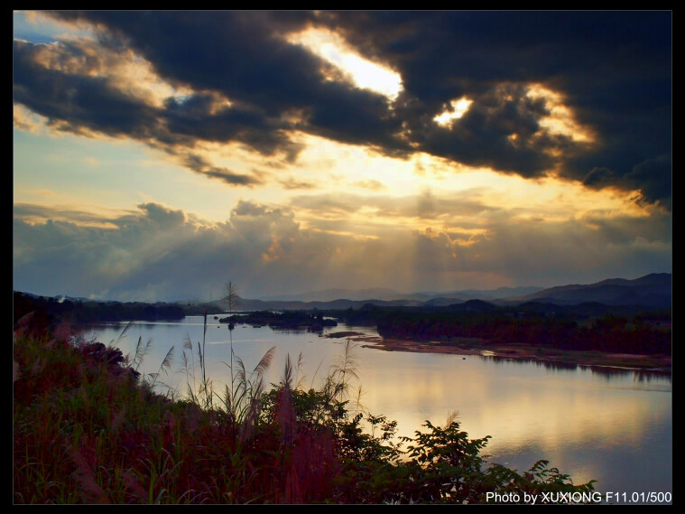 东江夕照 摄影 空气