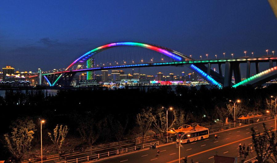 卢浦大桥夜景 摄影 老牛啦