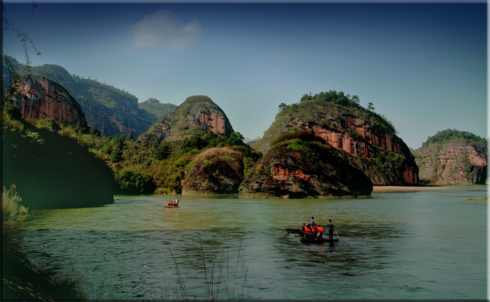 龙虎山风景5：小小竹排江中游 摄影 江南客