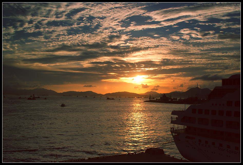 夕照港湾 摄影 菩提子