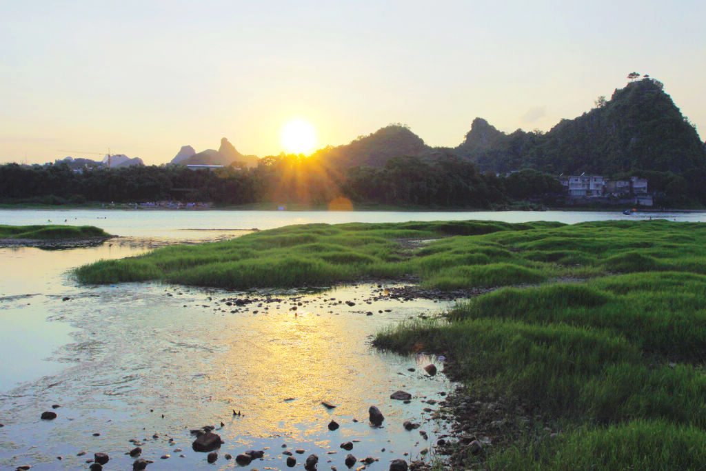 夕照江岸 摄影 湖塘月色