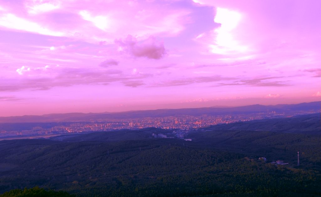 延吉市的夕照 摄影 单亦红