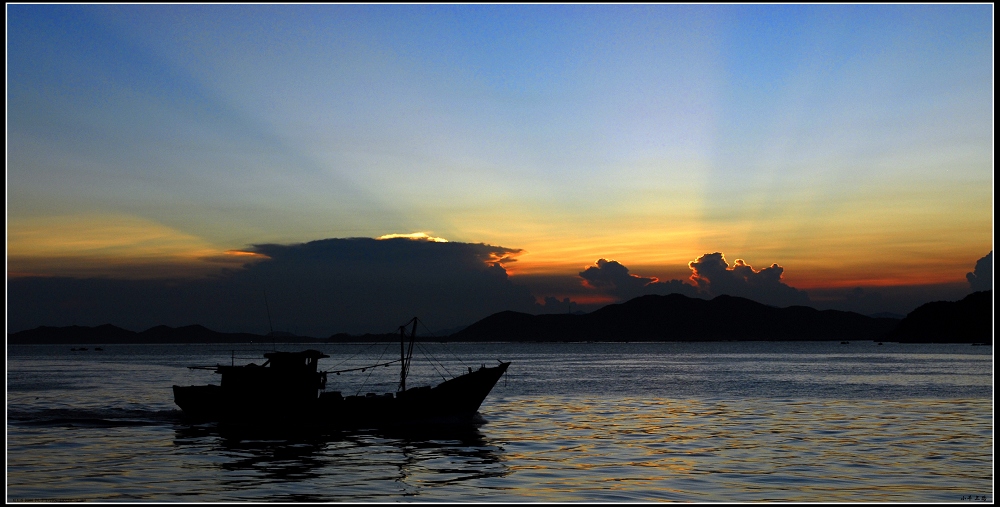 夕落渔归 摄影 小牛上路