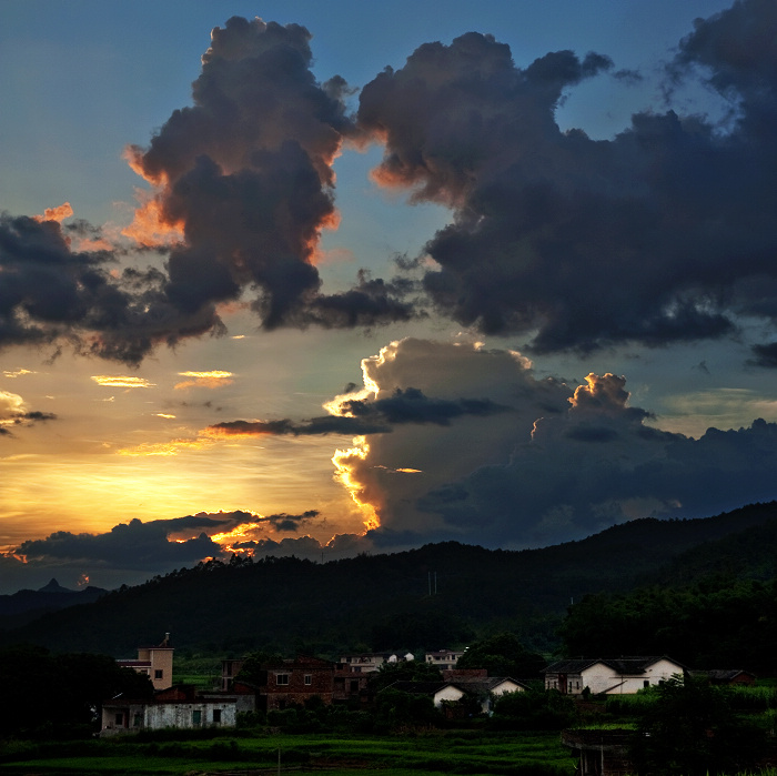 乡村夕晖图 摄影 钝夫