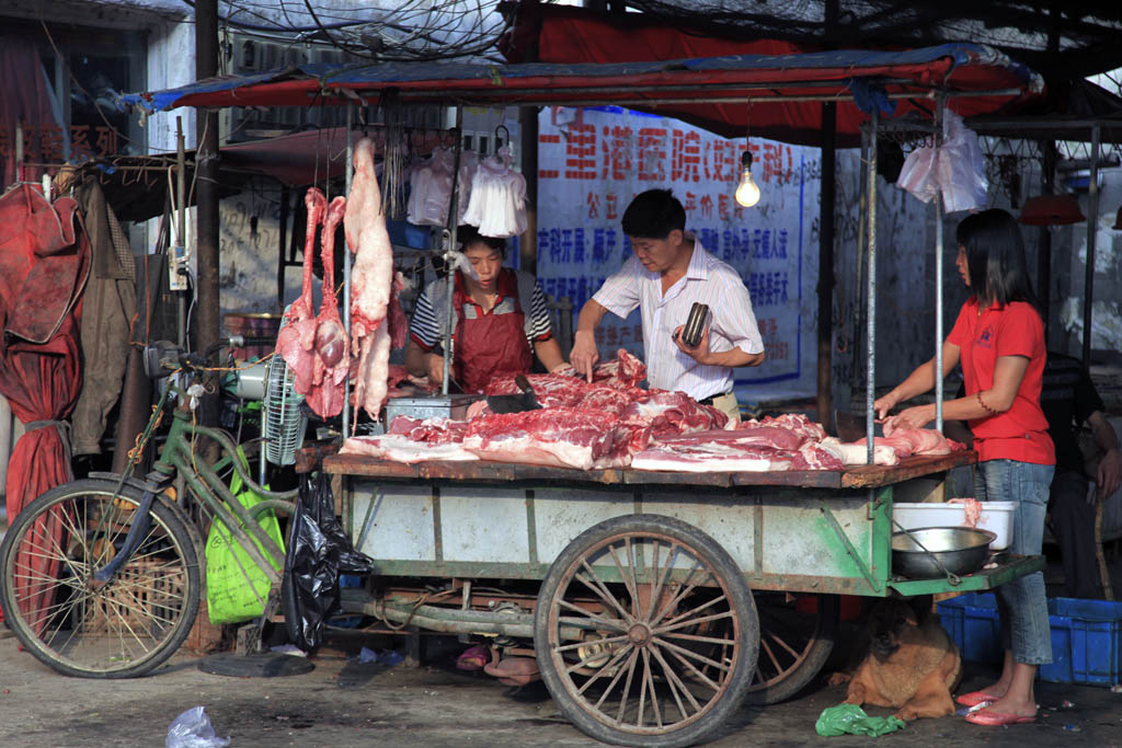 街头肉铺 摄影 泽雅人家