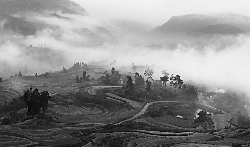 水墨山村 摄影 chau