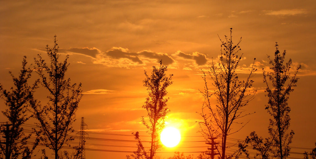 彩云如雁伴夕阳 摄影 子午山翁