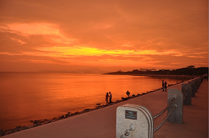 深圳红树林夕阳 摄影 丁江