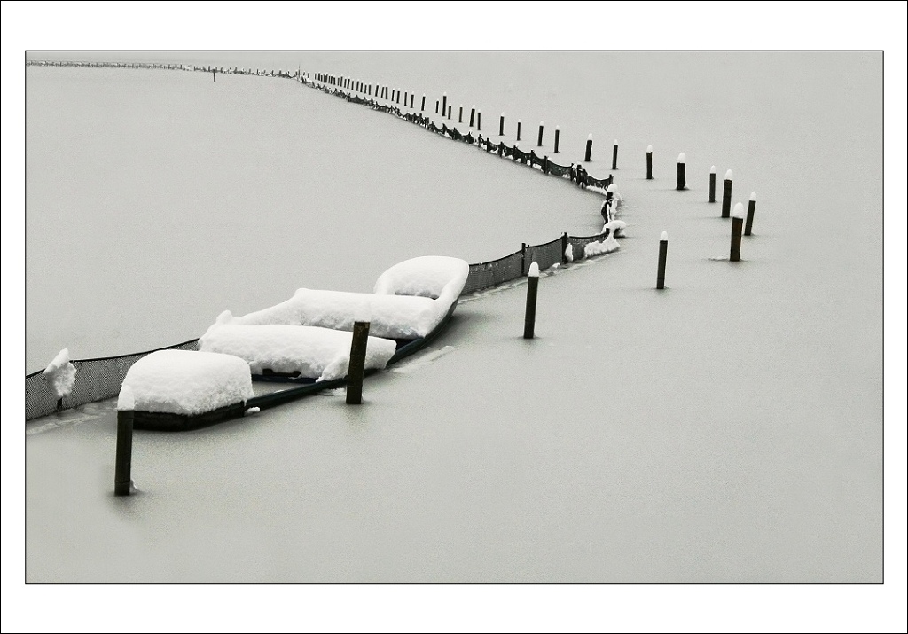 水墨西湖（2）——舟横雪渡 摄影 我心依旧