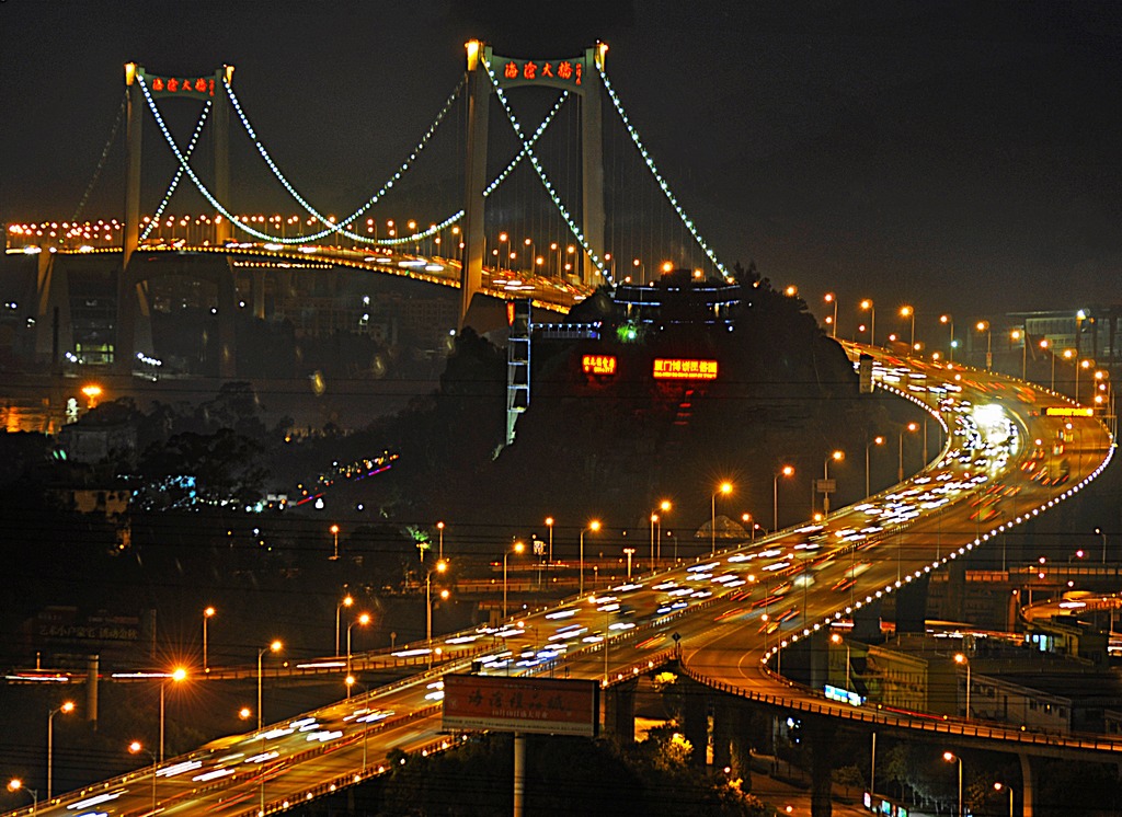 大桥夜景 摄影 乐游游