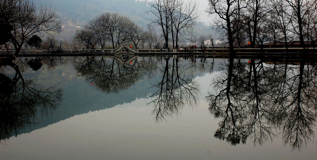 宏村，南湖，倒影 摄影 近山远水