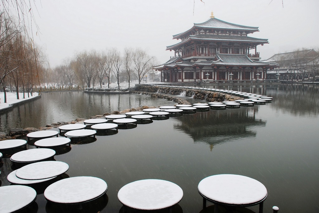 大唐芙蓉园雪 摄影 阳光灿烂中