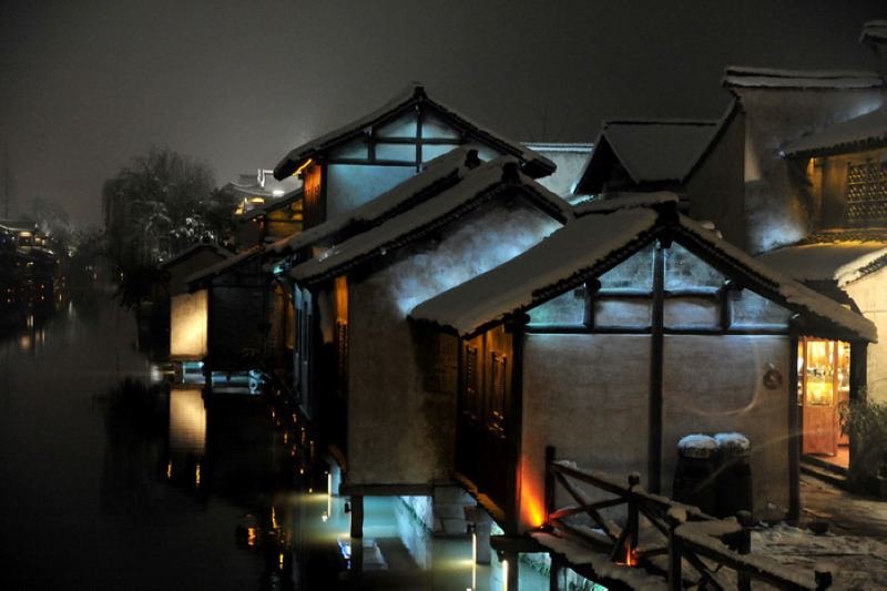 水乡雪夜 摄影 申影