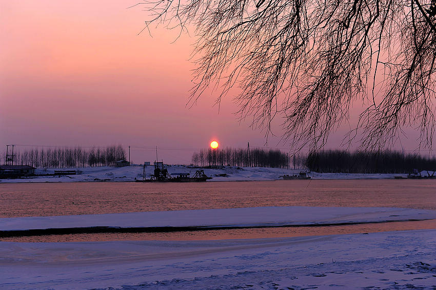 冰雪夕阳 摄影 乡下表哥