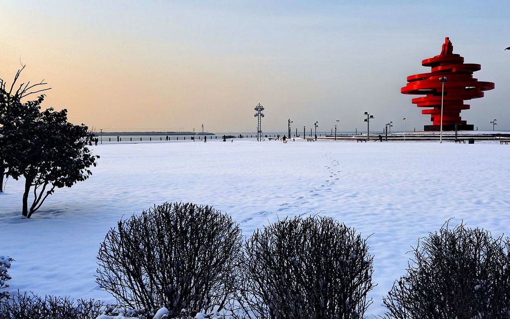 海滨雪景 摄影 qdzp