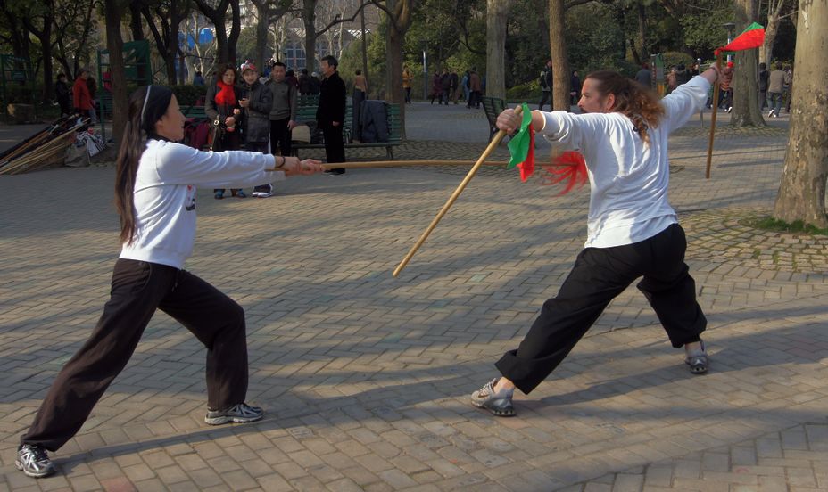 单枪对双棍 摄影 老瞿